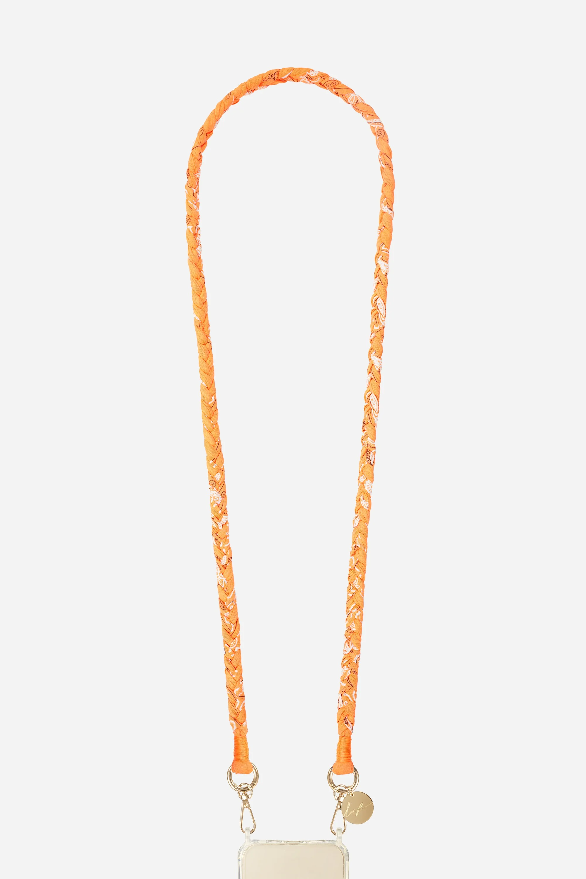 DELLA - Cordon de téléphone bandana et perles | Orange