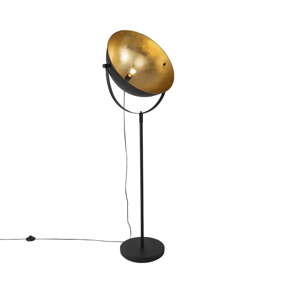 Qazqa vloerlampen magnax zwart e27