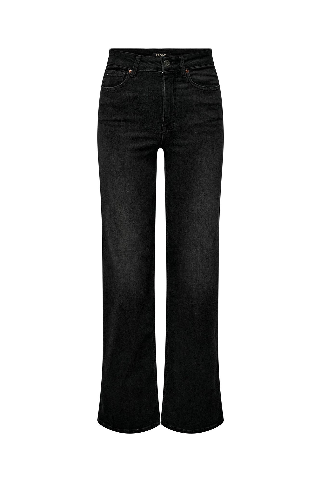 Calças jeans boca de sino de cintura alta