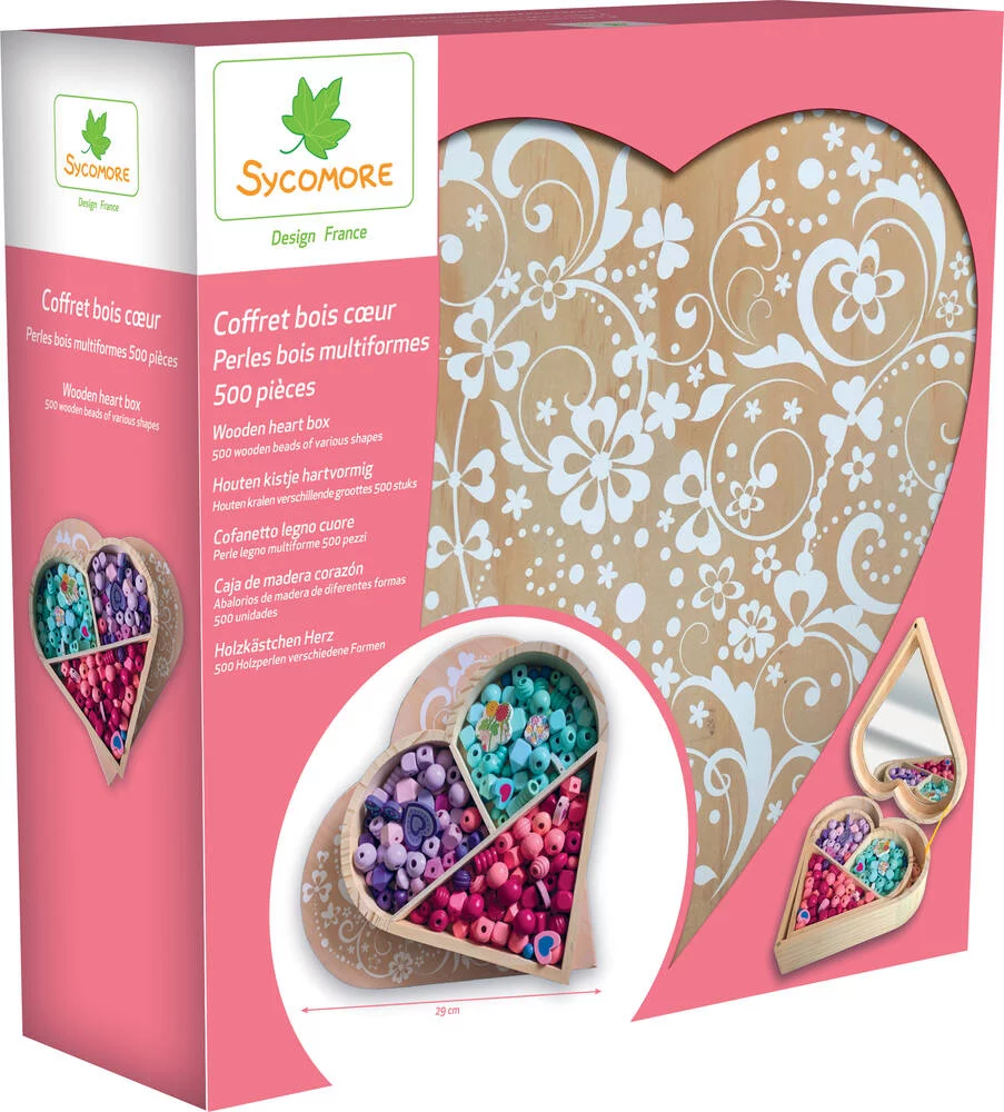 PERLES - COFFRET BOIS PERLES BOIS MULTIFORMES