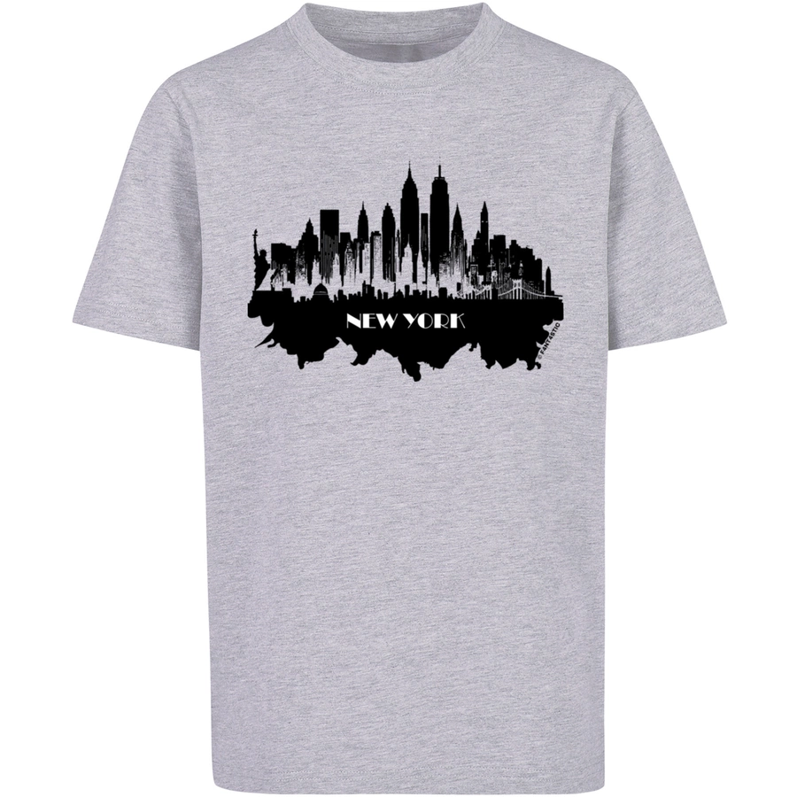 F4NT4STIC T-Shirt Cities Collection - New York skyline heather grey