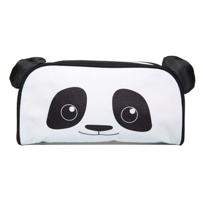 Trousse rectangulaire Kids Panda - 1 compartiment - noir - Bagtrotter