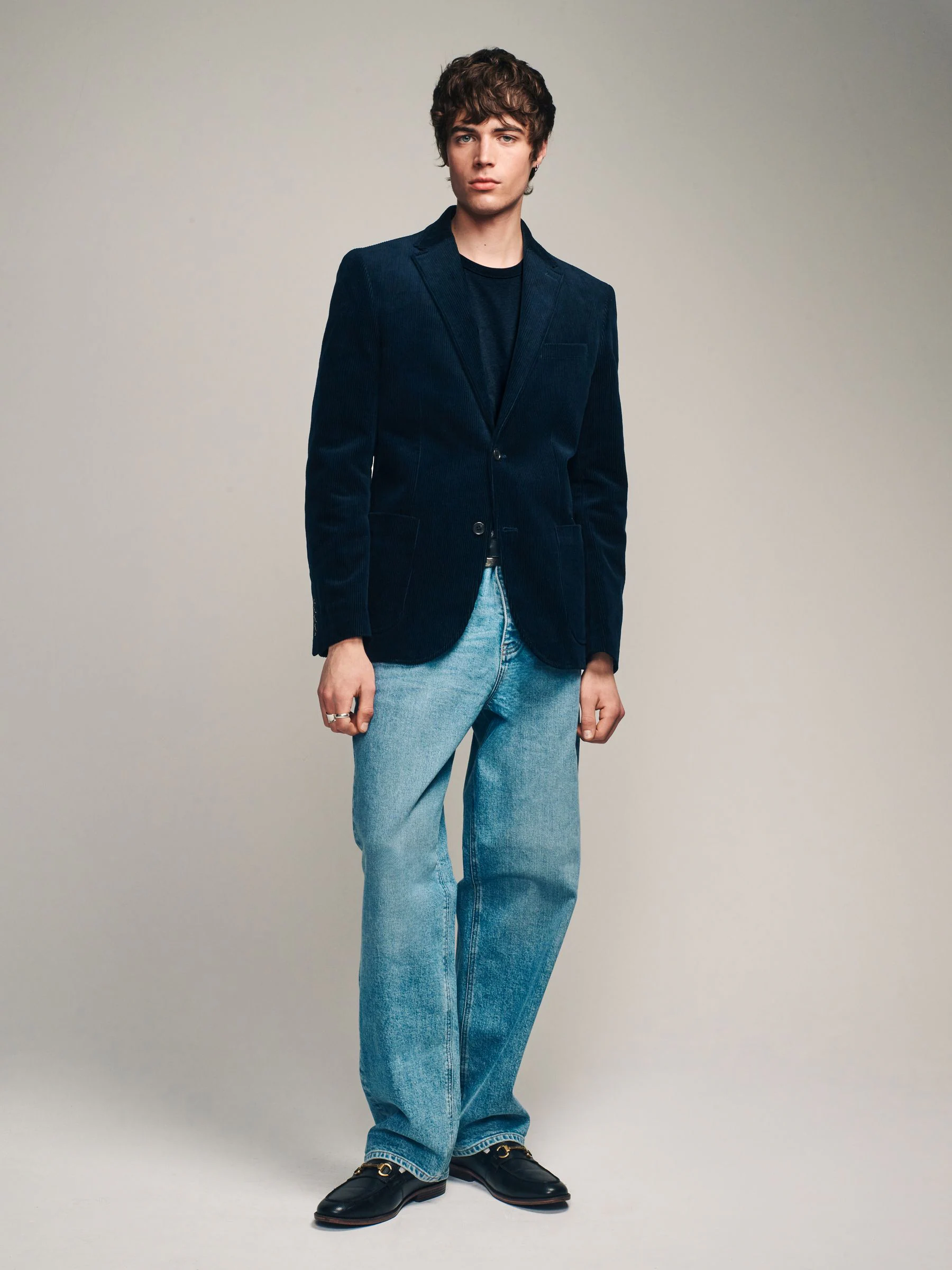 Donkerblauw - Corduroy blazer
