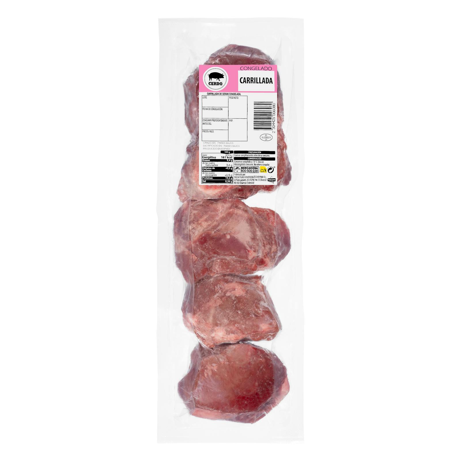 Joues de porc congelées