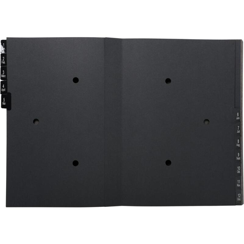 Trieur rigide Economique Ordonator 12 compartiments numériques - 24x34cm - Noir