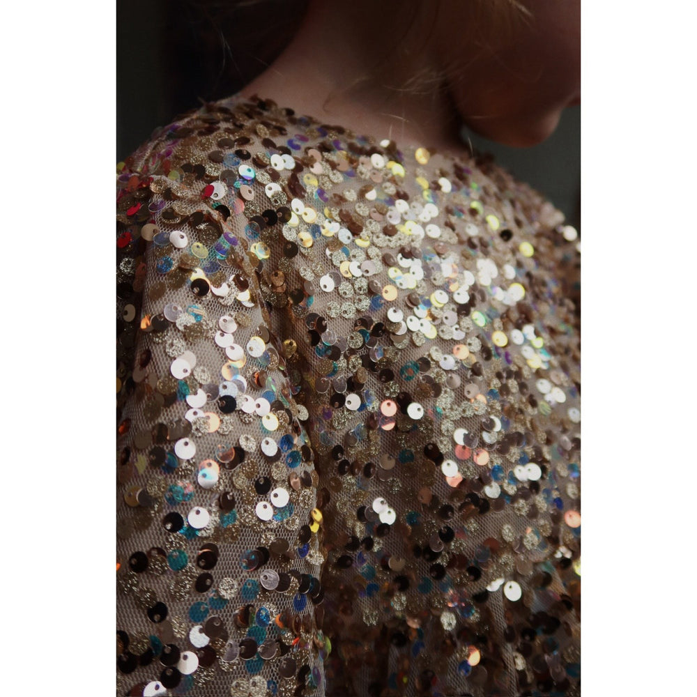 Køb Konges Sløjd Gold Glitter Lila Sequins Sløjfe Kjole