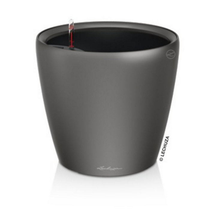 Pot rond Lechuza Premium LS anthracite métallisé Ø50 x h.47 cm