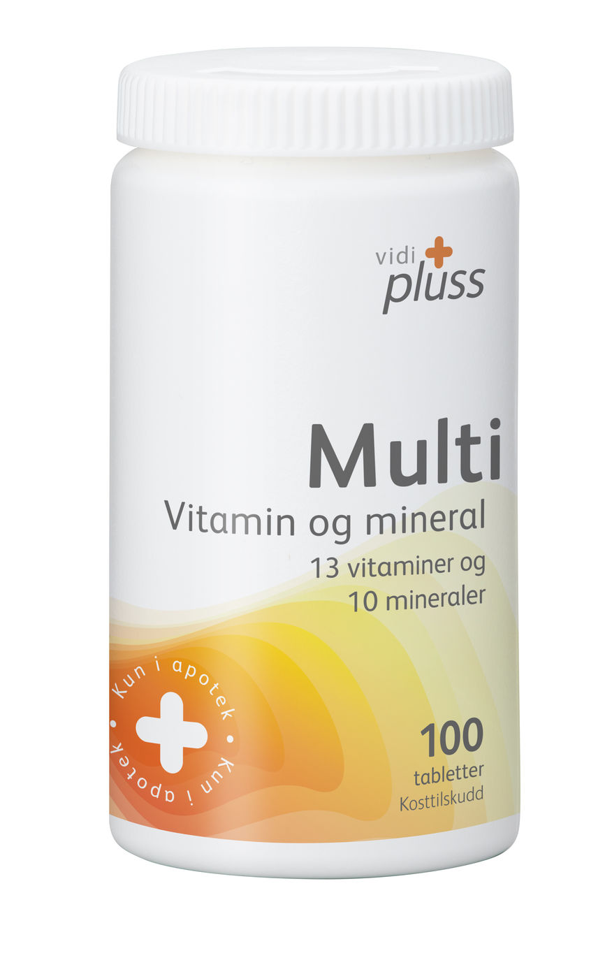 Vidi pluss multi vitamin- og mineral 100 tabletter
