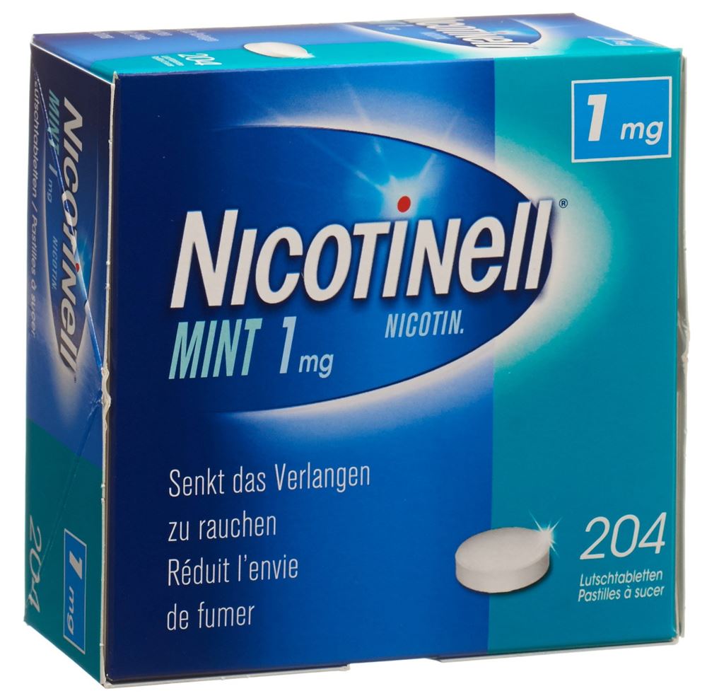 NICOTINELL Lutschtabl 1 mg mint Blist 204 Stk<br>204 Stück, Blister, Lutschtablette, mint