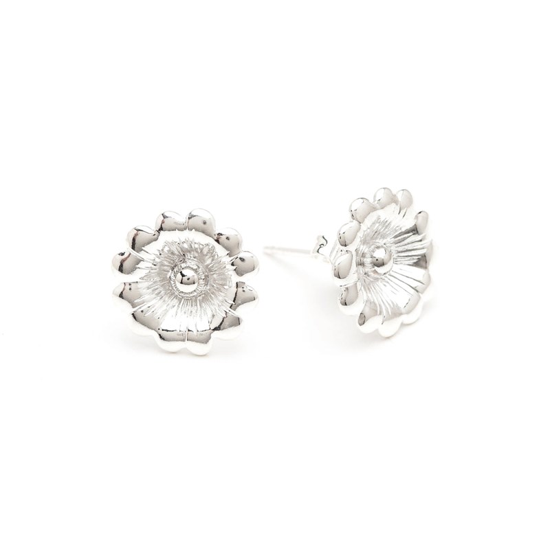 boucles d'oreilles puces fleurs plaqué argent - THÉIA