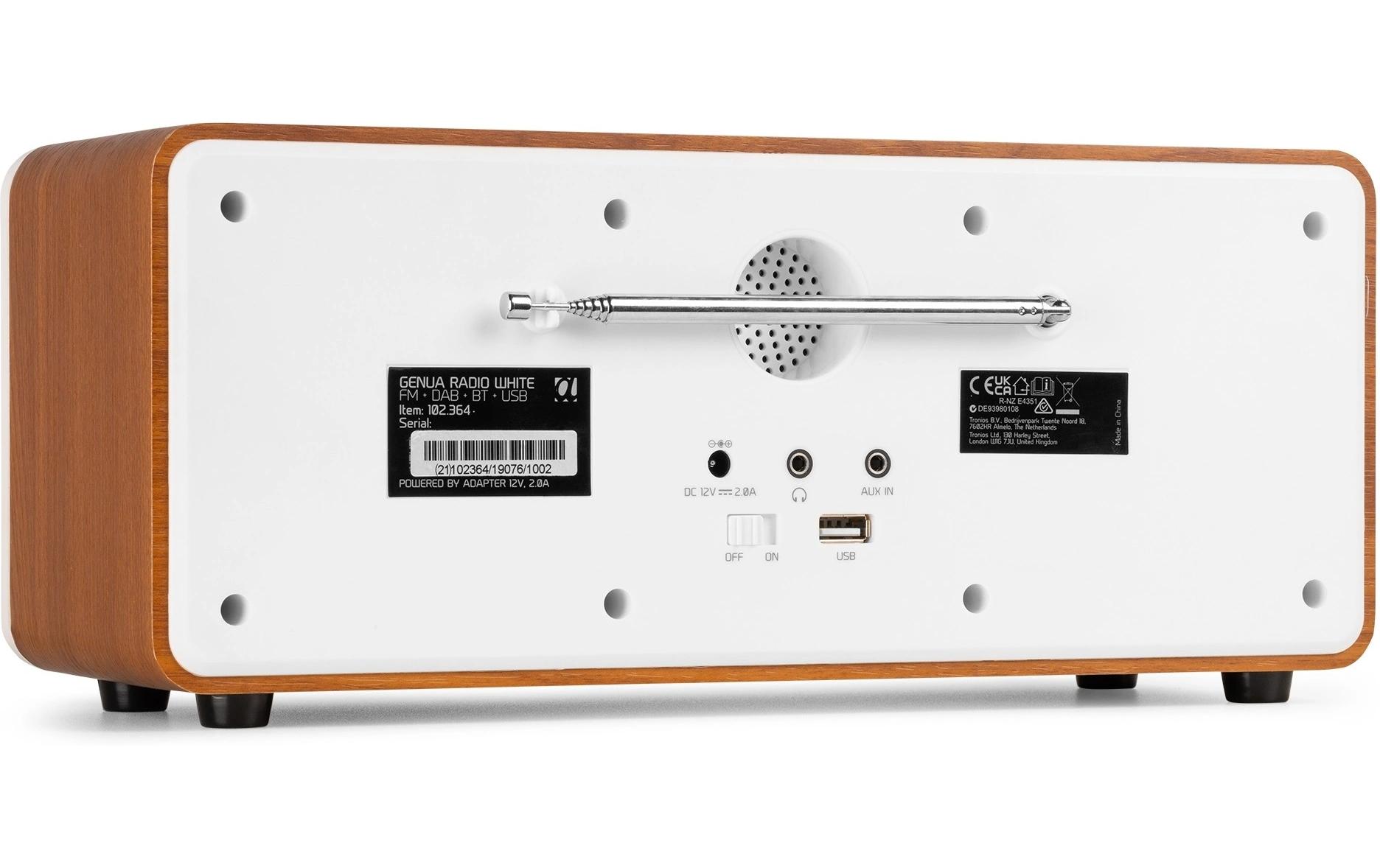 DAB+ Radio Genua WeissDAB+ Radio mit Stereo Lautsprecher und Bluetooth