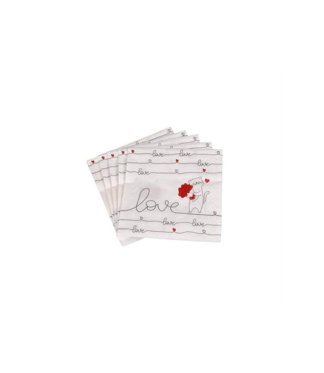 Paris Prix - Lot De 20 Serviettes En Papier we Love 25x25cm Blanc