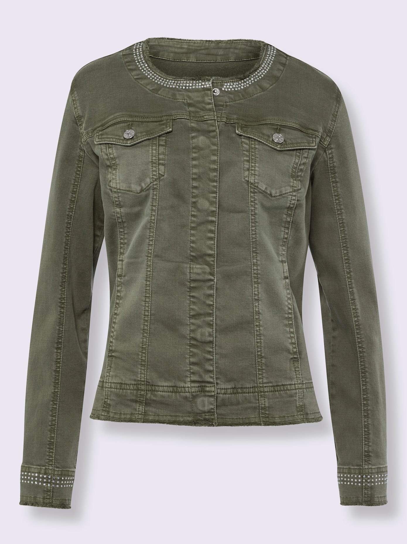 Veste en jean petites pierres fantaisie