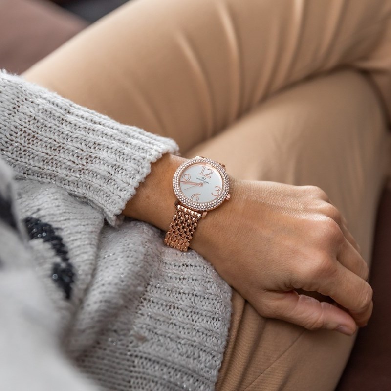 Montre Femme GIORGIO bracelet Acier Rose Métal