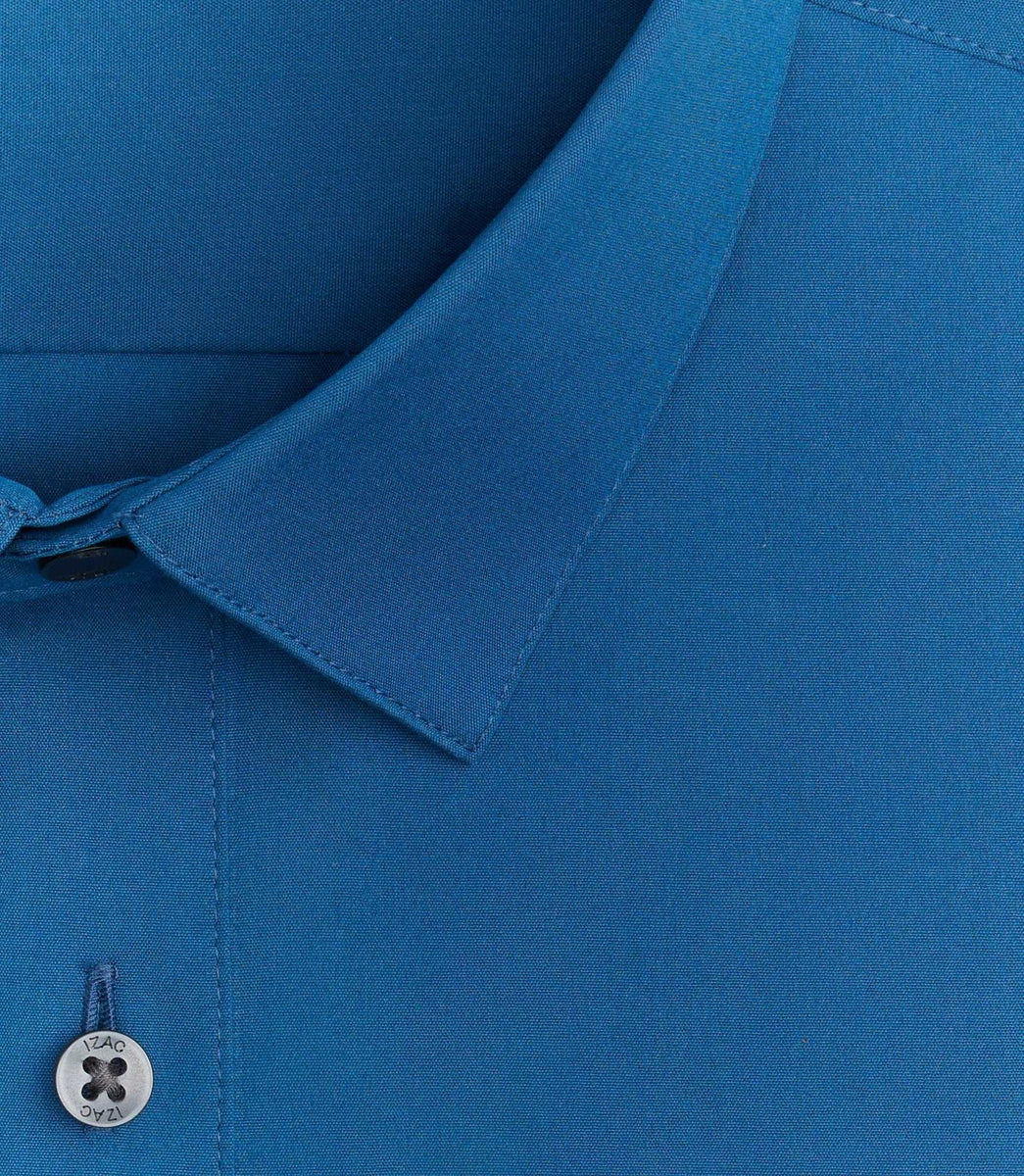 Chemise coton stretch slim bleu canard 