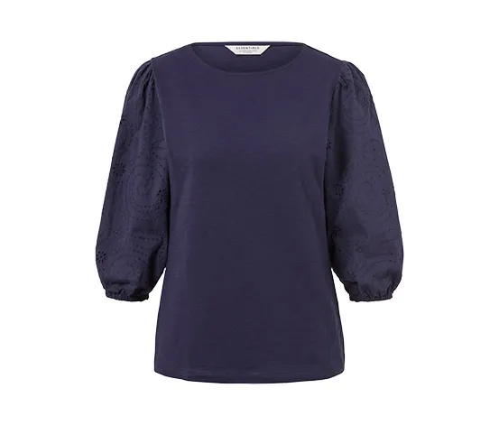 Shirt mit Lochstickerei