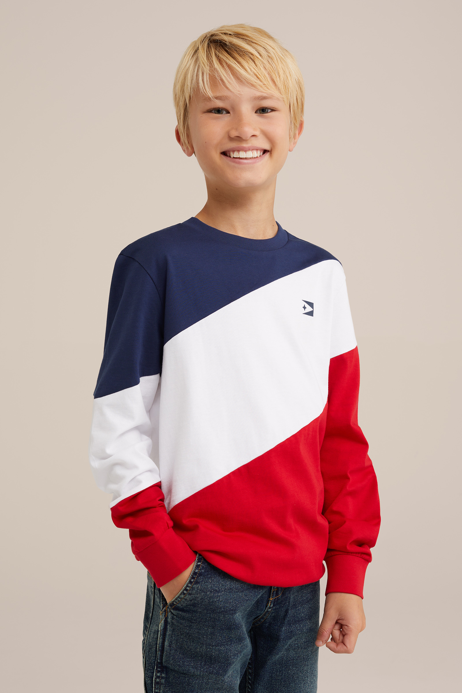 Jongens T-shirt met colourblock Bad Boys Rood