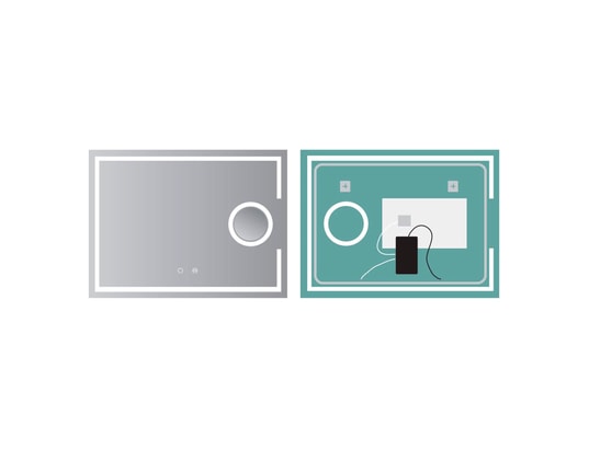 LEDIMEX - Miroir triled l.90 x h.80 cm - zone grossissante - série mal...