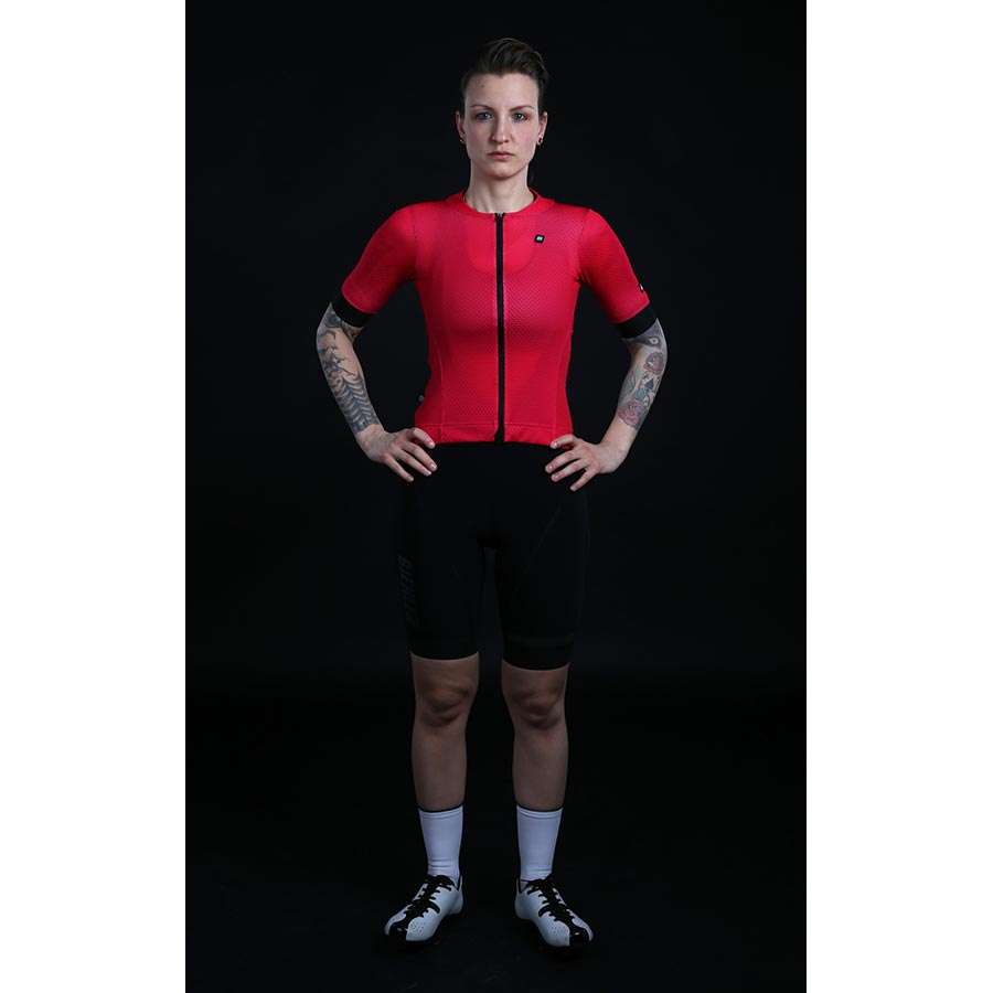 Biehler Signature³ Neon Mesh Fietsshirt Korte Mouwen Rood Dames