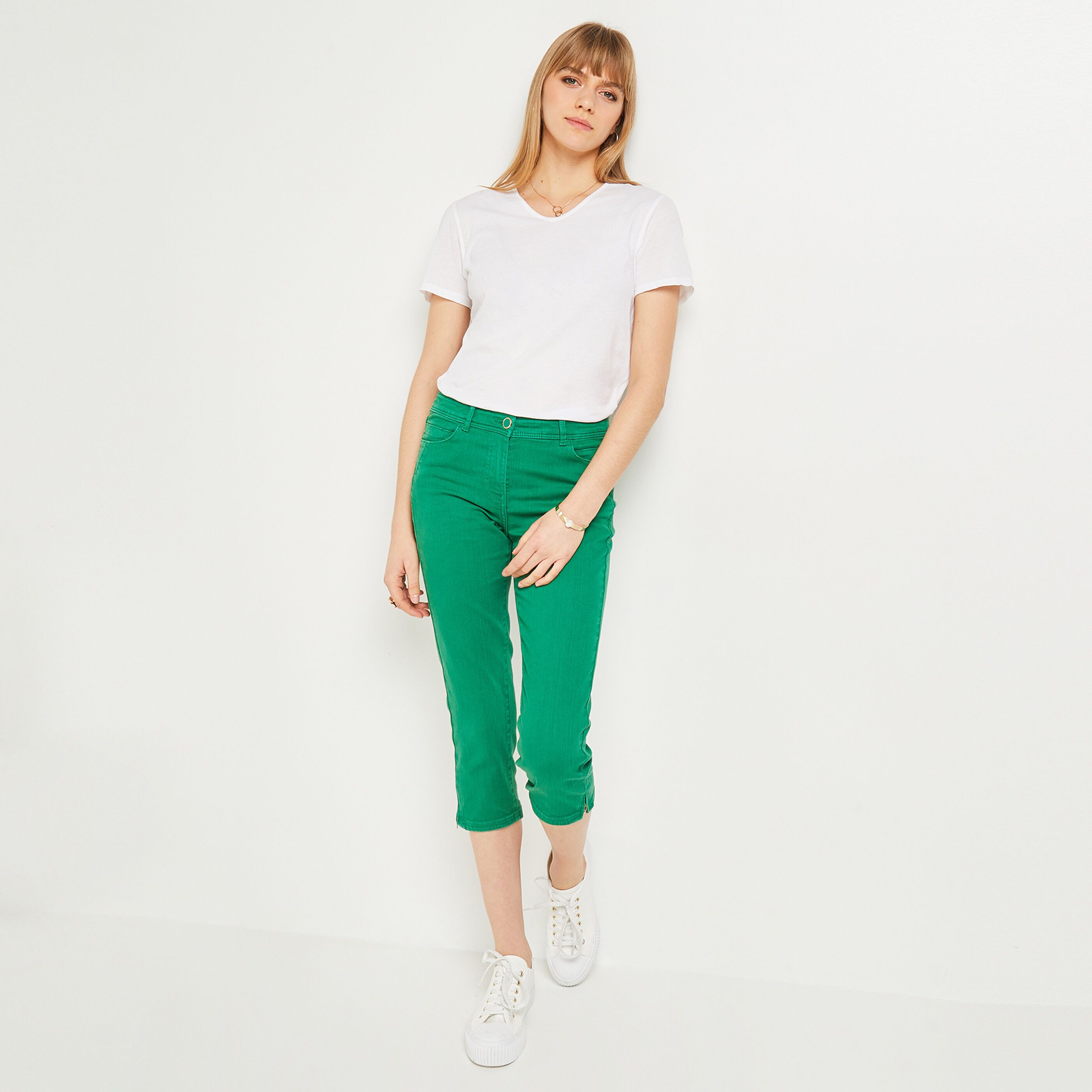 Corsaire jean femme - VERT