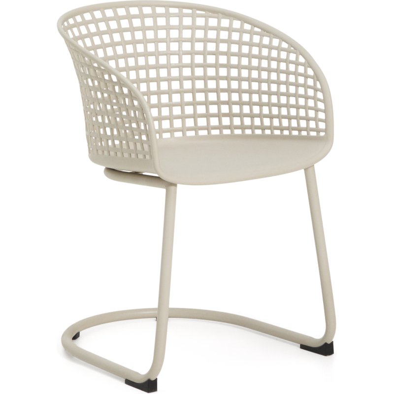 Chaise d’extérieur Tenaro en plastique avec structure en acier beige