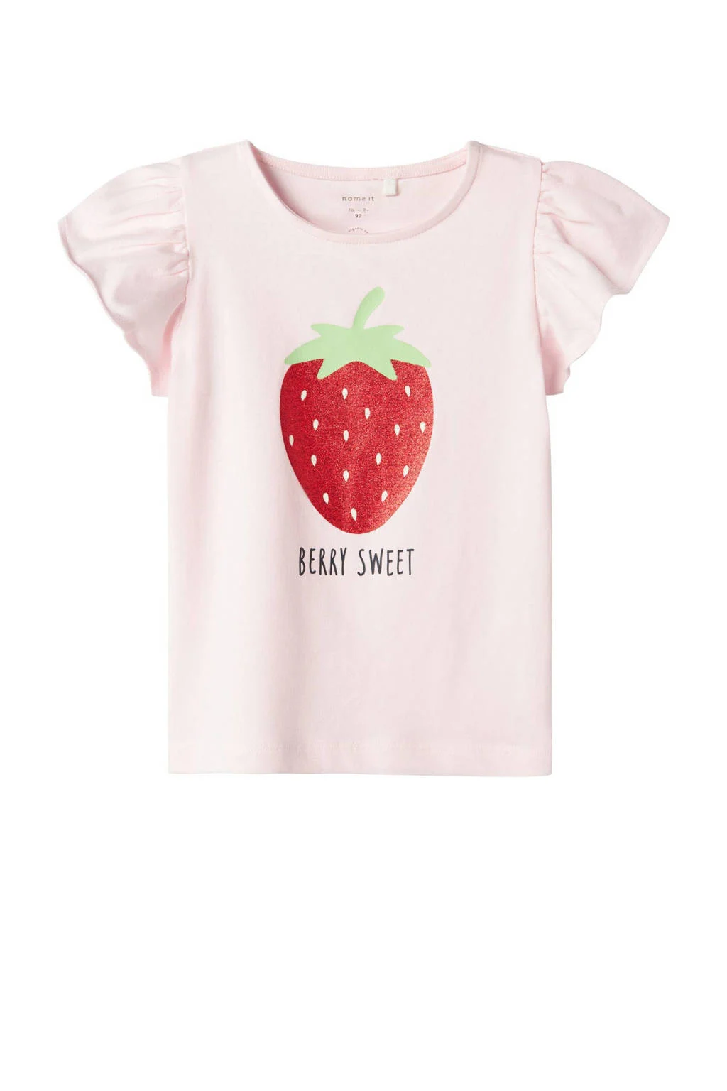 NAME IT t-shirt lichtroze met glitter
