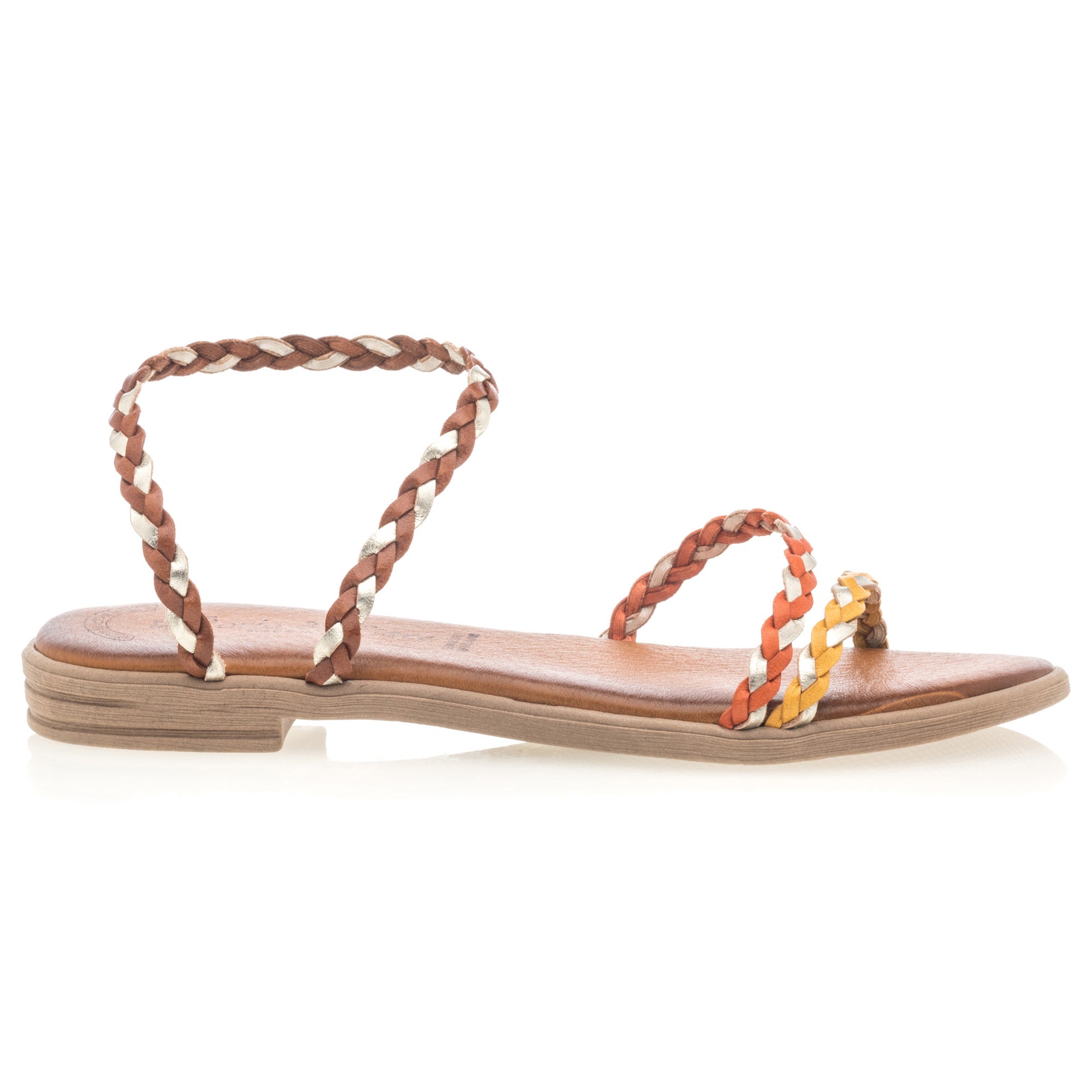 Nu-pieds Femme en cuir multicolore