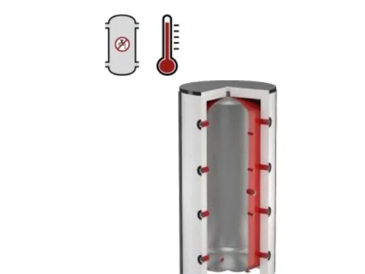 PS 300L Bufferbeholder - 300 liter bufferbeholder t/centralvarme ekskl. Isolering