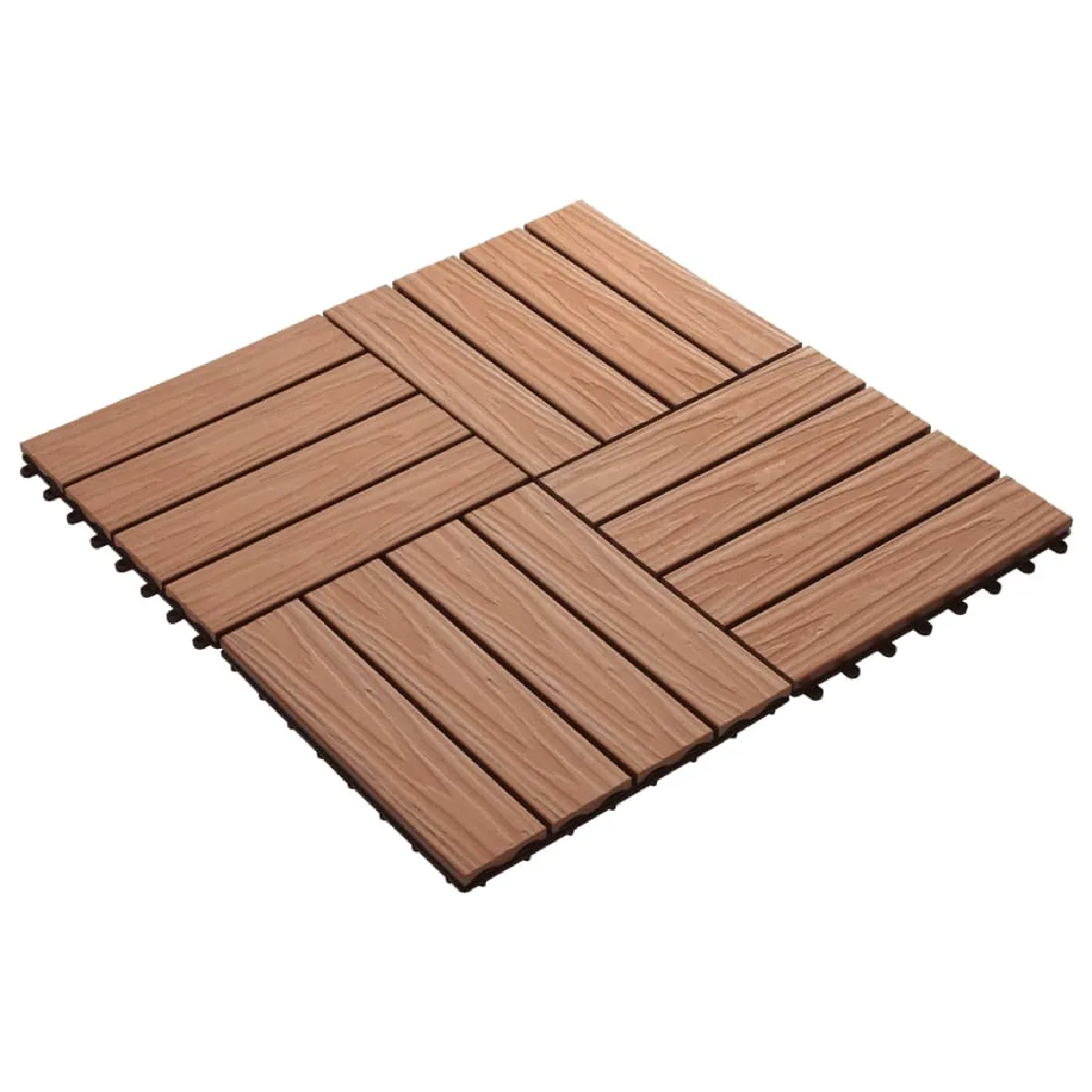 vidaXL Carreau Terrasse WPC 30x30 Marron