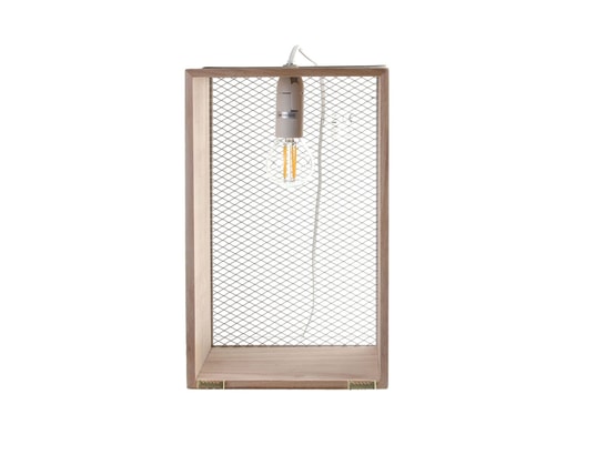 THE HOME DECO FACTORY - Lampe à poser avec cadre en bois louise - h. L. 18 cm - blan...