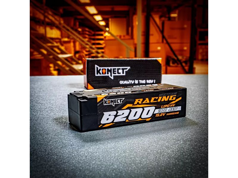 Konect RC-Akku LiHV 6200 mAh 15.2 V 130C Racing Series 4S LiPo High Voltage Akku für RC-Fahrzeuge