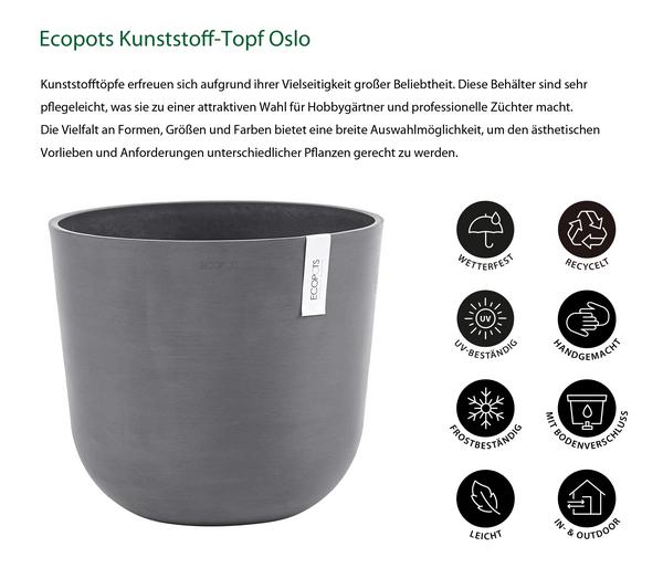 Ecopots Kunststoff-Topf Oslo, rund