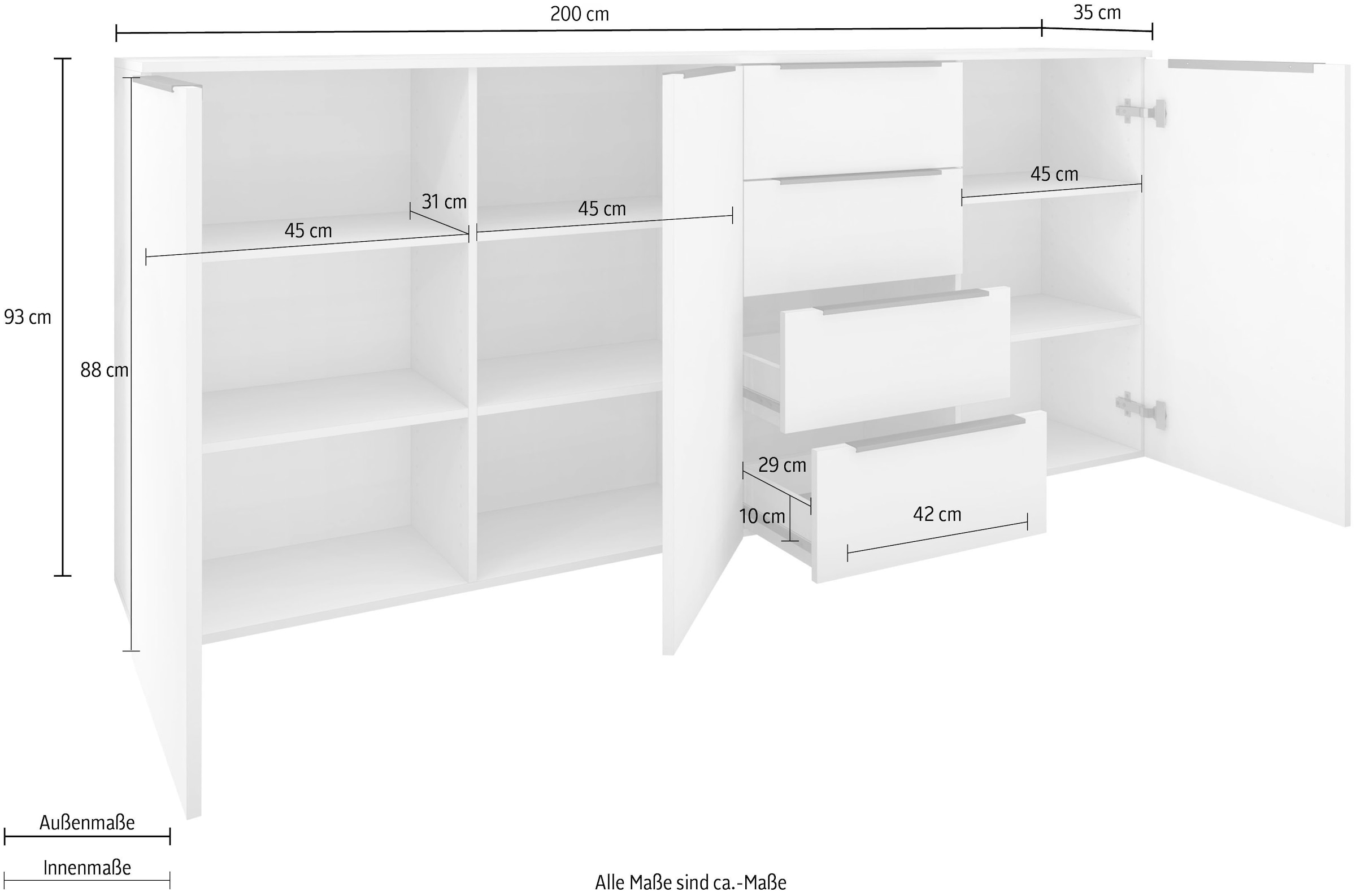 borchardt Möbel Highboard »Tom« Breite 200 cm