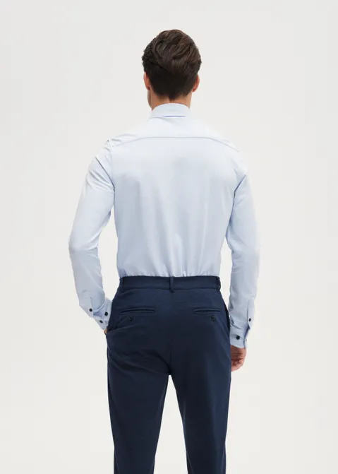 Overhemd pique stretch blauw (BLW.LME)
