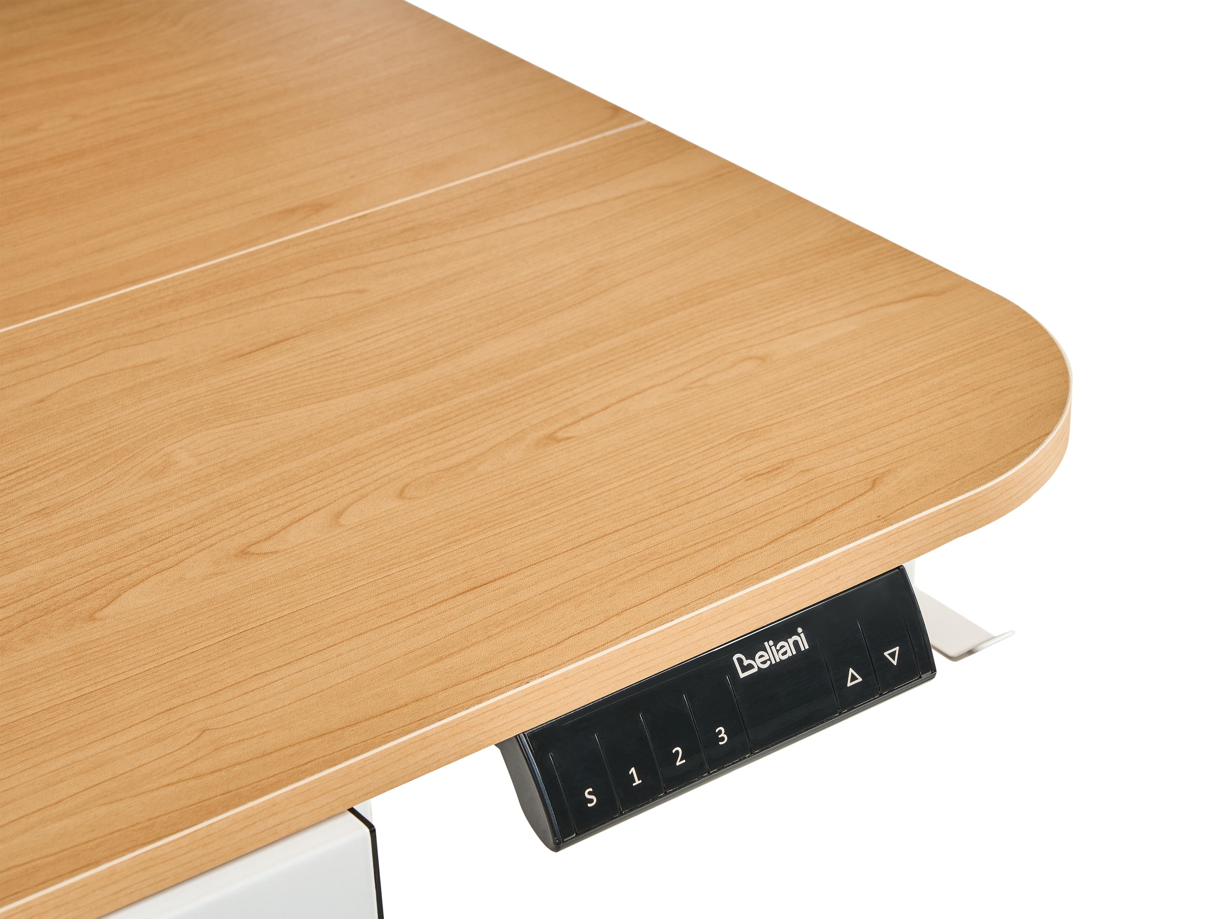 Elektrisch verstelbaar sta-bureau WILBANKS Lichtbruin/wit 120 cm 60 cm met USB-poort