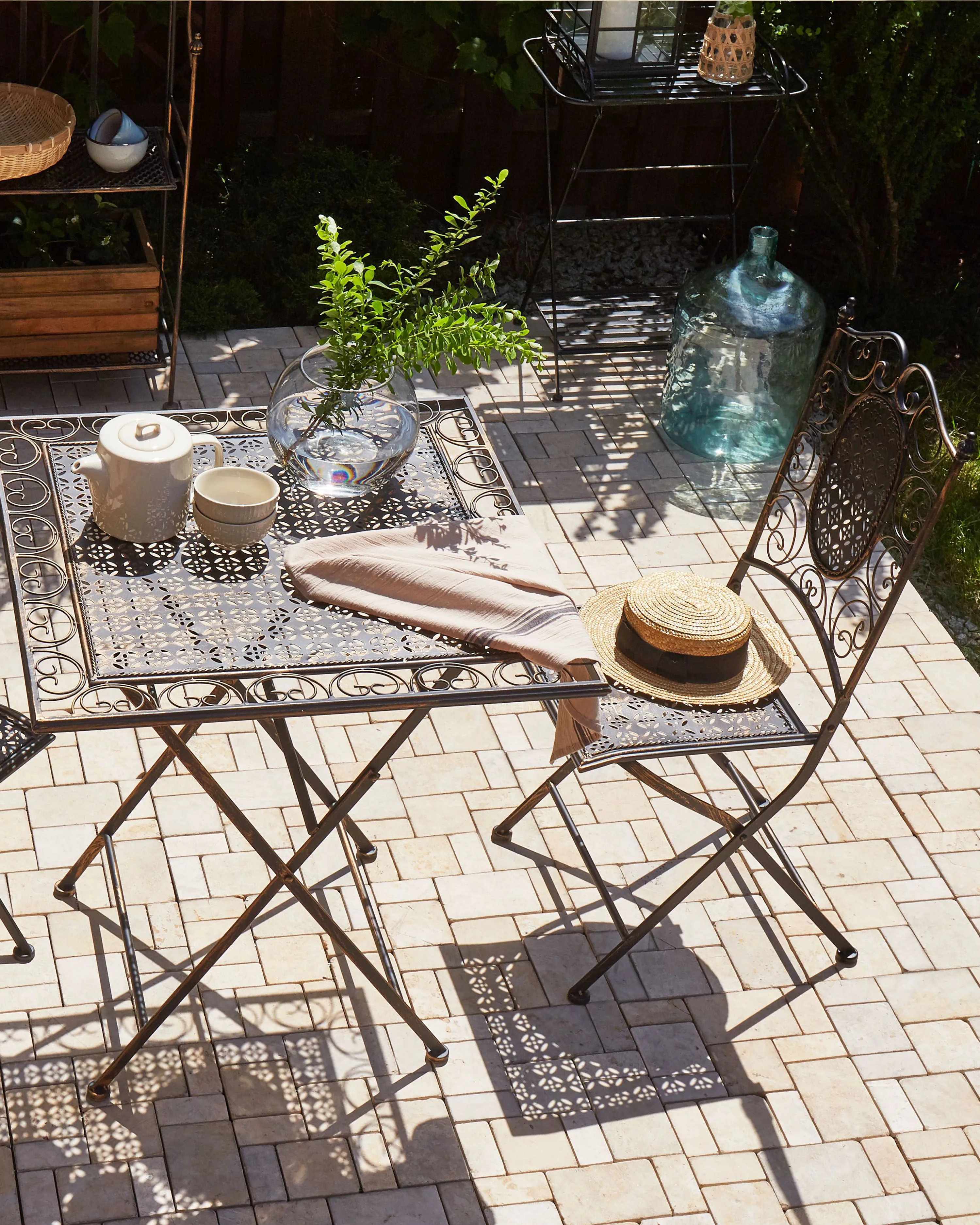 Set van 2 tuinstoelen BORMIO inklapbaar Metaal Zwart