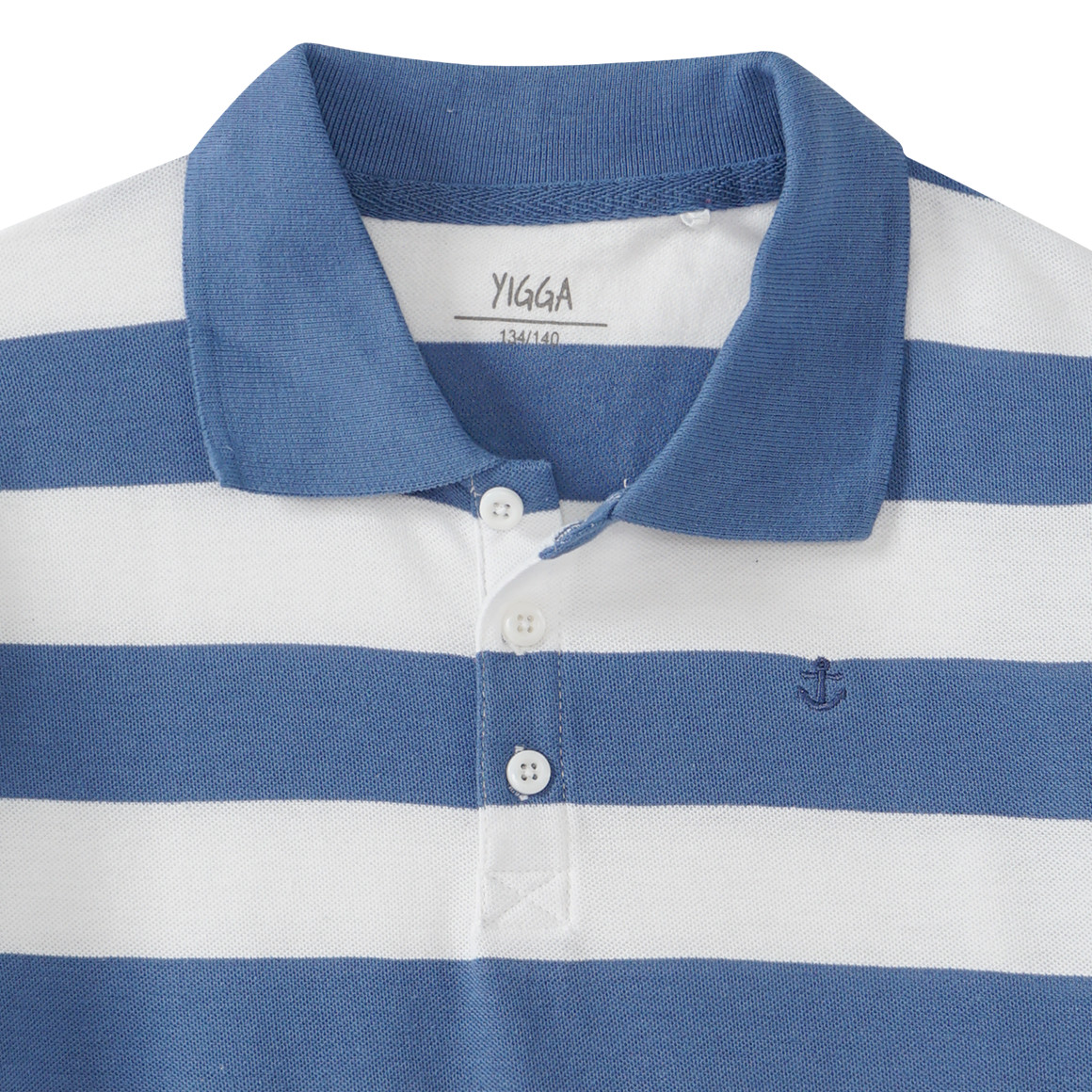 Yigga Jungen Poloshirt mit Streifen blau / weiss