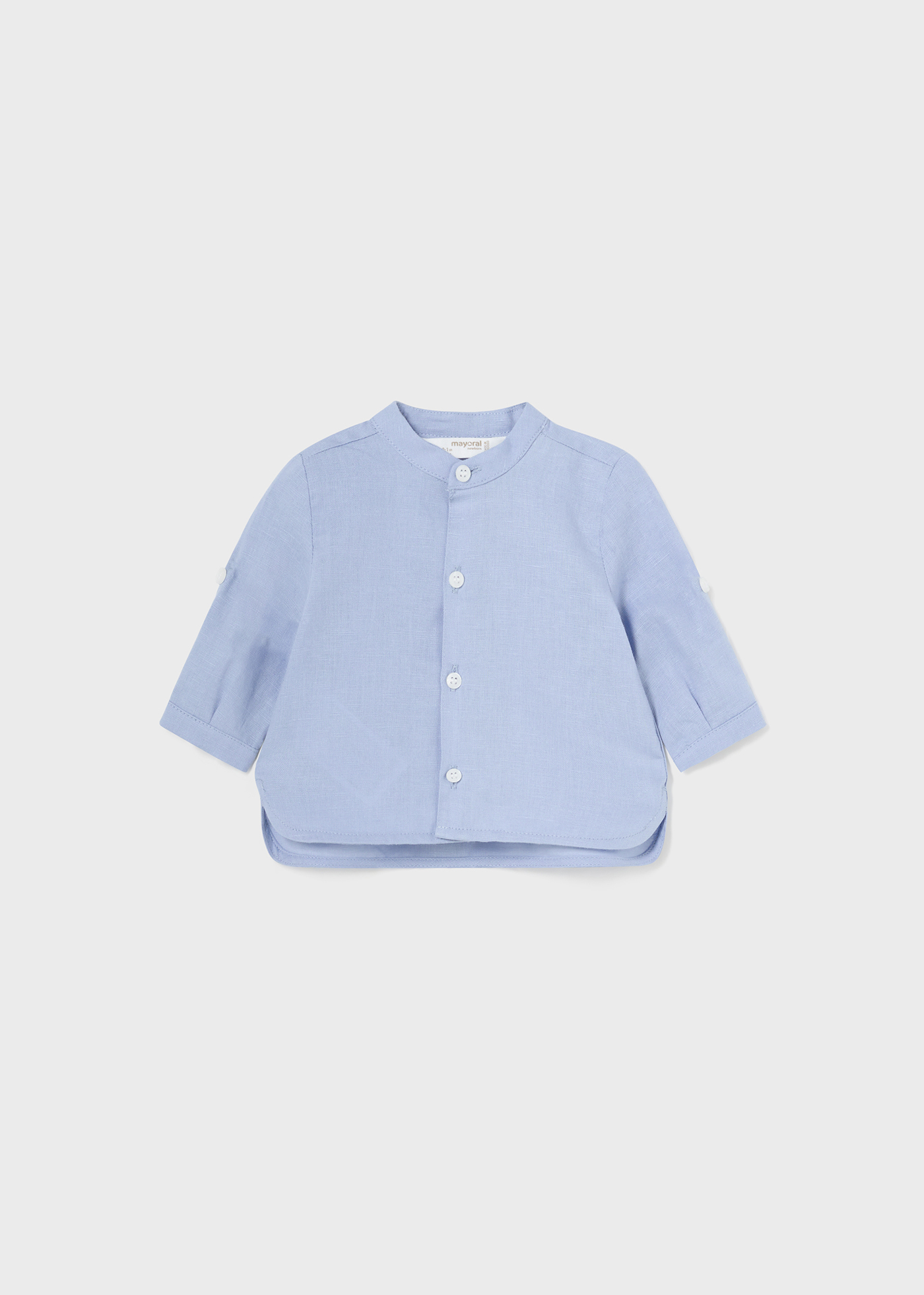 Camisa mandarim de linho europeu para recém-nascido Capri
