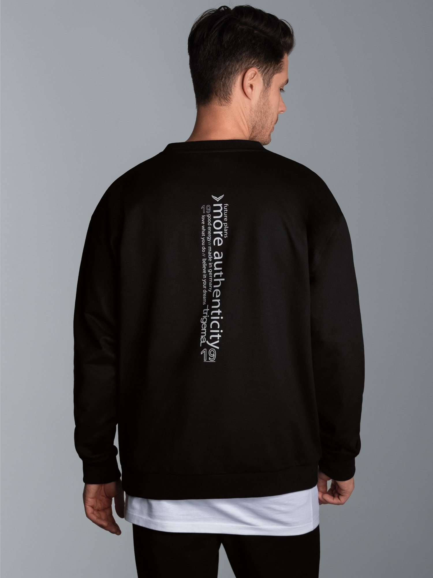 Sweatshirt mit modischen Prints Schwarz