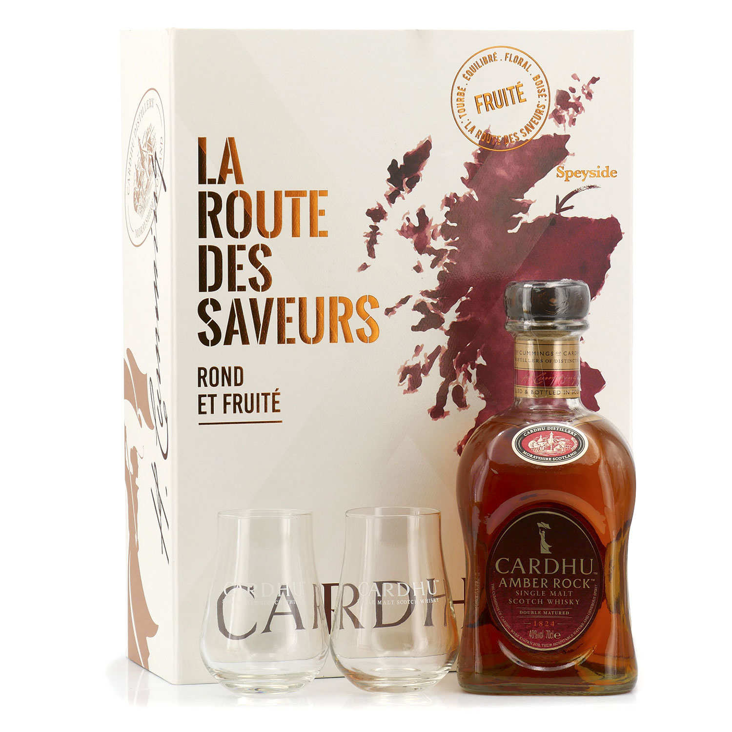 Cardhu Amber Rock en coffret cadeau 2 verres Route des Saveurs