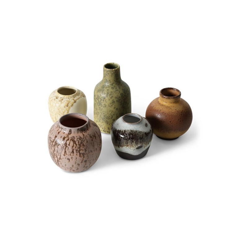 HKliving 70's Ceramic vaas set van 5 Pursuit