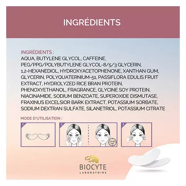 Adesivo para Olhos Biocyte - Tratamento Anti-Olheiras e Anti-Inchaço - Cuidado Perfeito para a Área dos Olhos - Pacote com 2 Adesivos