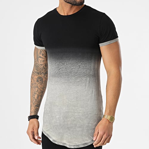 Tee Shirt Oversize T2601 Gris Chiné Noir