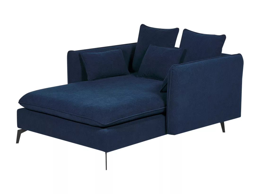 Chaise longue en tissu bleu CHARMES