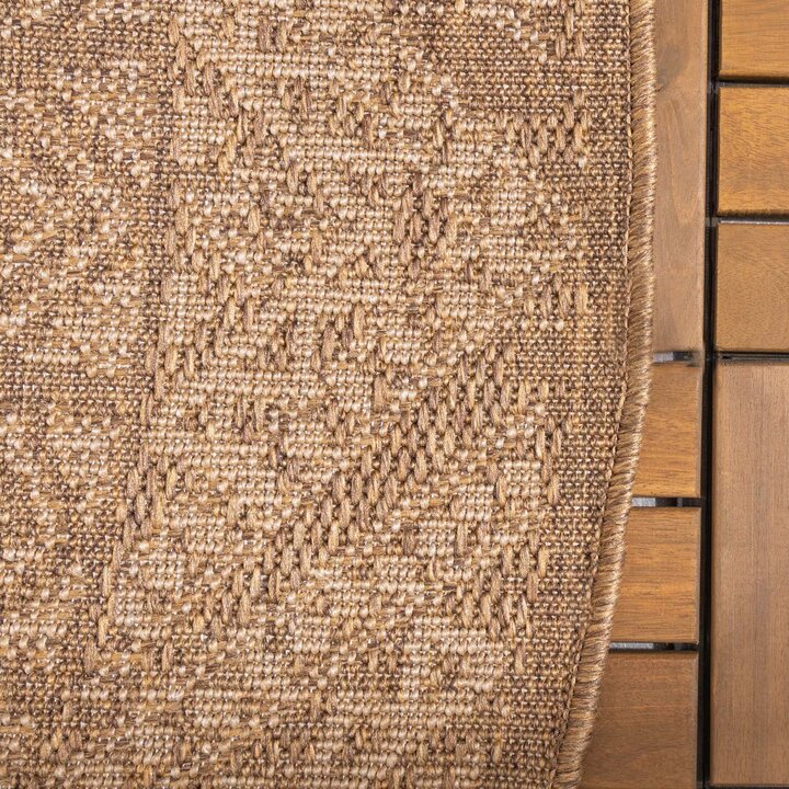 Rond jute buitenkleed - Mavi Medaillon Bruin/Creme