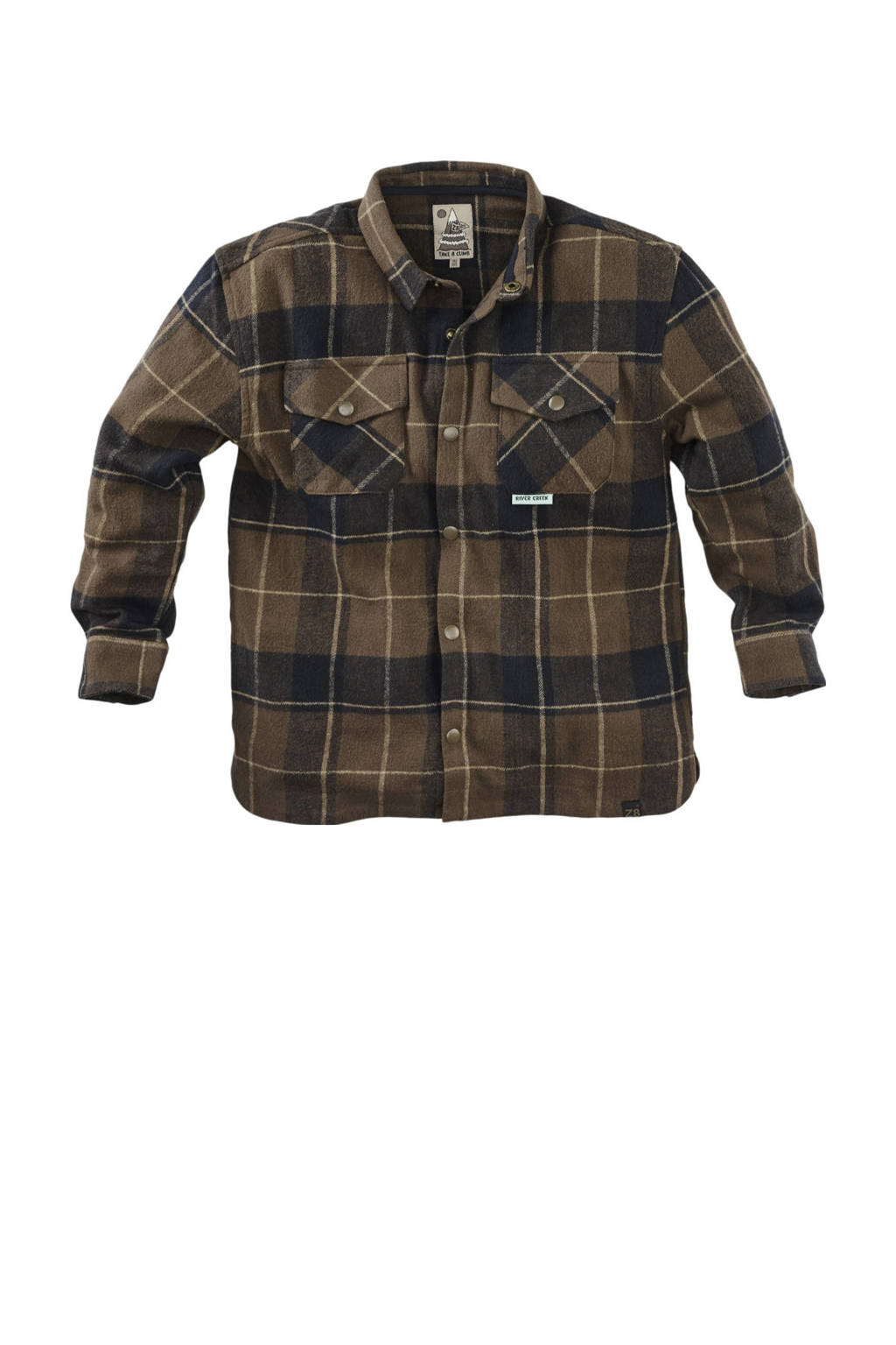 Z8 overshirt Florian met ruitprintbruin/zwart