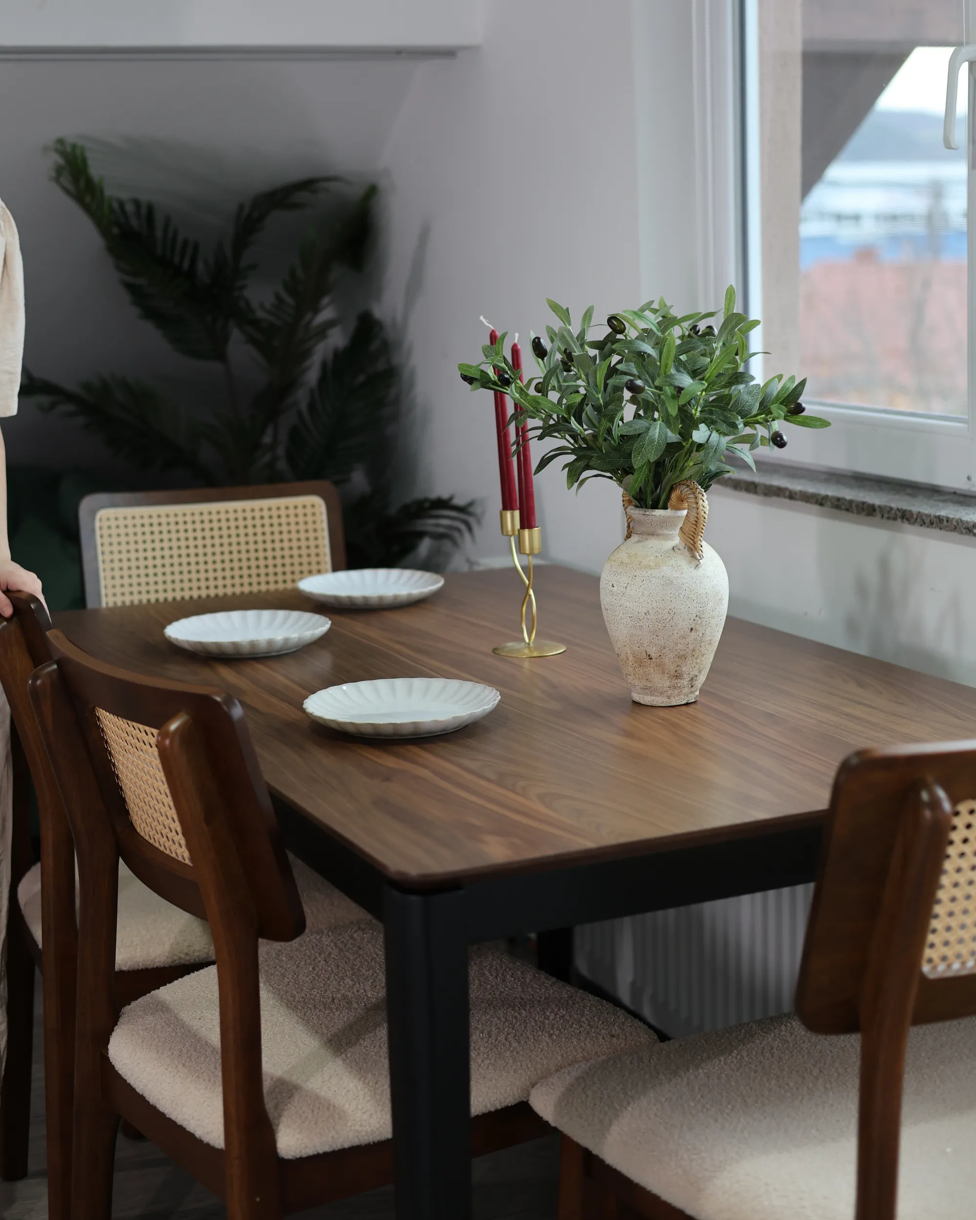 Eettafel CEDAR Donker walnoothout 80 cm 135 cm