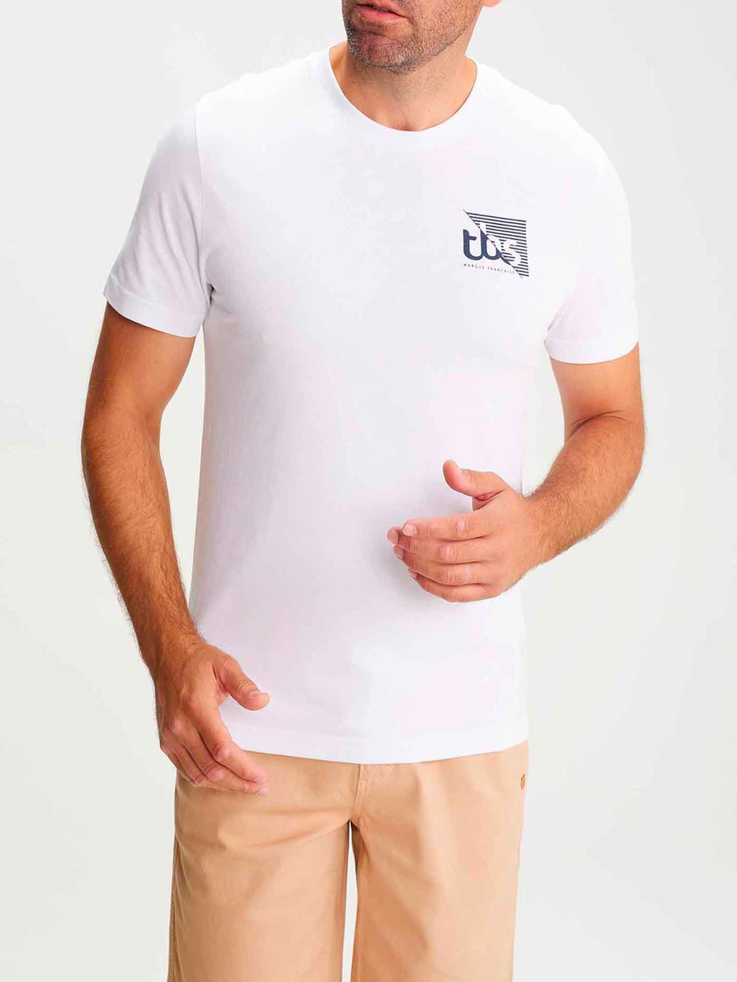 Tee Shirt Homme Manches Courtes Blanc