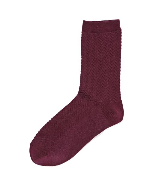 chaussettes avec zigzag en coton - 5 paires violet foncé