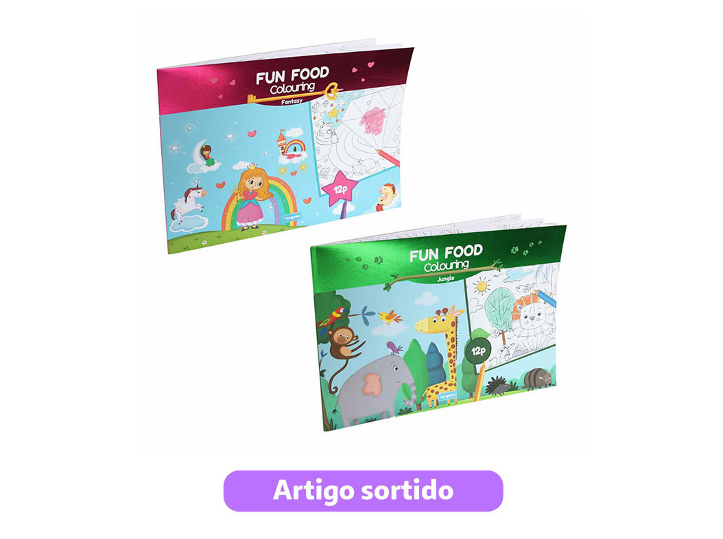 LIVRO FUN FOOD COLOURING MODELOS SORTIDOS